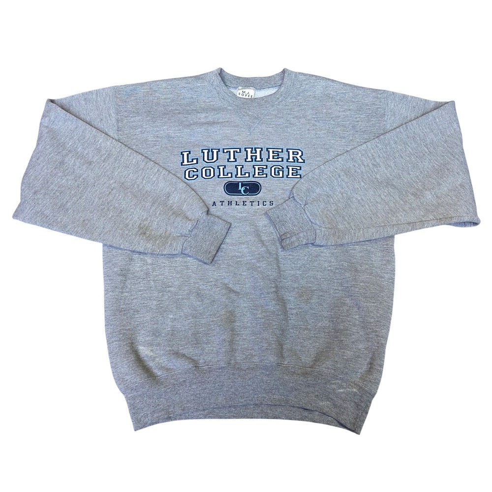 Vintage MJ Soffe Luther College Athletics Sweatshirt Gray Medium Mens Crewneck